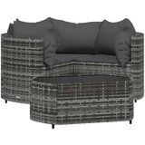 Maison Chic Seti vrtnega pohištva - Vrtna garnitura - Vrtni pohištvo set 4-delna z blazinami siv poli ratan, (21820483) | Shoptok.si