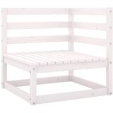 Maison Chic Vrtni kotni kavč - Zunanji kavč bela trdna borovina, (22040714) | Shoptok.si