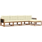 vidaXL Zunanja garnitura za sedenje z blazino 5 pcs Naravna in smetana, (5000280170) | Shoptok.si