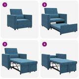 SOFA na razvlačenje Singl s kotačima Plava Baršun | Eponuda.com