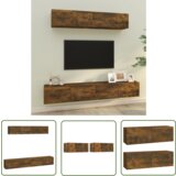 The Living Store Komplet TV omaric 4-delni dimljen hrast inženirski les - Komplet TV Omaric, (21738310) | Shoptok.si
