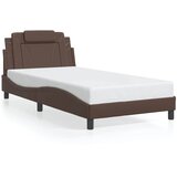  Okvir za krevet Viana bez madraca smeđi 100x200 cm od umjetne kože | shoptok.hr