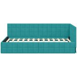  Kutni okvir kreveta s uzglavljem Tirkizna 90 x 200 cm Baršun | shoptok.hr