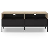 Marckeric Crna/u prirodnoj boji TV komoda u dekoru hrasta 140x55 cm Marion – Cijene