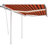 vidaXL Ročno zložljiva tenda z LED lučmi 3,5x2,5 m oranžna in rjava Cene
