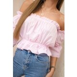 Kesi Blouse over the shoulder powder pink | shoptok.hr
