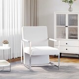  Fotelja od umjetne kože s kromiranim nogama bijela | shoptok.hr