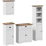 Maison Chic Komplet kopalniškega pohištva - Kopalniški sestavi 4-delni BODO bela/rjava borovina, (21787757) | Shoptok.si