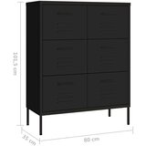 vidaXL Ladičar crni 80 x 35 x 101,5 cm čelični | shoptok.hr