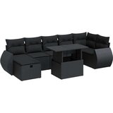  8-dijelni set vrtnih sofa od poliratana s jastucima crni | shoptok.hr