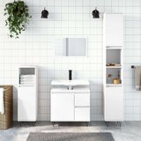 vidaXL Kopalniško pohištvo 3 kosi bele barve inženirski les | Shoptok.si