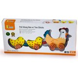 Viga drvena igračka na povlačenje kokoš s pilićima, 36 cm | shoptok.hr