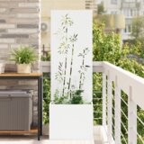 vidaXL Vrtni Sadič s Dekorativnom Pločom Bijela 50 x 140 cm | shoptok.hr
