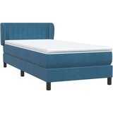 Box spring postelja z vzmetnico temno modra 90x220 cm žamet, (21792574) | Shoptok.si