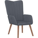  Stol za sproščanje s stolčkom temno siv žamet, (20957184) | Shoptok.si
