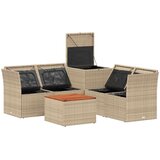  Set sofe 6 kom. Bež i krem bijela Poli Rattan i čelik | shoptok.hr