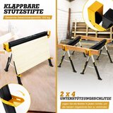  2 x radna štola, podesiva visina do 1180 kg nosivosti, sklopive noge, žuta + crna | shoptok.hr