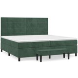 vidaXL Box spring postelja z vzmetnico temno zelena 200x200 | Shoptok.si