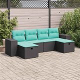 vidaXL 6-dijelni set vrtnih sofa s jastucima crni od poliratana | shoptok.hr