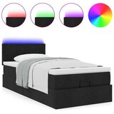 vidaXL Otomanska postelja z vzmetnico črn 90x200 cm blago, (21608829) | Shoptok.si