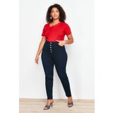 Trendyol Curve Red Asymmetric Collar Knitted Blouse | Shoptok.si