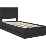  Konstrukcija postelje Črna 90 x 190 cm Inženirsko leseno, (5000121268) | Shoptok.si