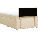 vidaXL Box spring postelja z vzmetnico krem 120x200 cm blago, (21273509) | Shoptok.si