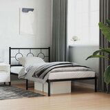 Metalni okvir za krevet s uzglavljem crni 107x203 cm | shoptok.hr