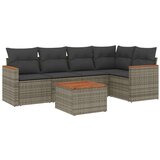  6-dijelni set vrtnih sofa od poliratana s jastucima sivi | shoptok.hr