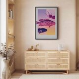  Slika - Fish in Pastels - Stylized Fish Against Gradient Shapes 80x120 U crnom drvenom okviru | shoptok.hr