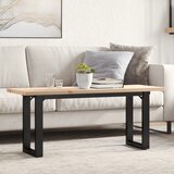 vidaXL Klubska mizica O okvir 110x40x45,5cm trdna borovina lito železo Cene