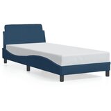  The Living Store Posteljni okvir z vzglavjem moder 80x200 cm blago - Posteljni Okvir, (21527501) | Shoptok.si