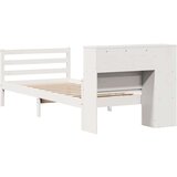  Krevet s regalom za knjige bez madraca bijeli 90x200cm borovina | shoptok.hr