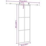 vidaXL drsna vrata z opremo črna 76x205 cm esg steklo | Shoptok.si