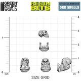 Green Stuff World 3D Printed Ork Skulls Set | 3D štampani ork lobanje set (21 kom, 1:48 razmera) | Eponuda.com