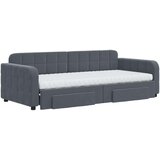 vidaXL Izvlečna dnevna postelja s predali temno siva 90x200 cm žamet | Shoptok.si