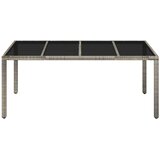  Vrtni stol sa staklenom pločom sivi 190x90x75 cm od poliratana | shoptok.hr