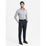 Ombre Men's SLIM FIT shirt in decorative fabric with pocket - grey | Eponuda.ba