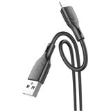  USB kabal BOROFONE BX99 Method 60W, 2,4 A silicone charging data cable 1m, Type-A to lighting, black | Eponuda.ba