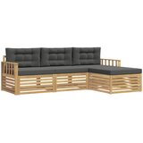 vidaXL Zunanja garnitura za sedenje 4 pcs Bela in antracit Poliester, (5000281581) | Shoptok.si