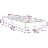  Okvir za krevet s LED svjetlom Hrast artisan 80 x 200 cm - Hrast artisan 80 x 200 cm | shoptok.hr
