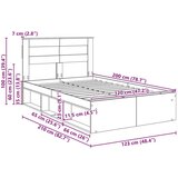  Konstrukcija postelje Črna 120 x 200 cm Masivno borovo les, (5000104134) | Shoptok.si