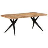 vidaXL Blagovaonski stol crni 180x90x77 cm od masivnog bagremovog drva | shoptok.hr