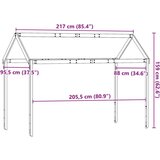 vidaXL krov za dječji krevet voštano smeđi 217x95,5x159 cm od borovine | shoptok.hr