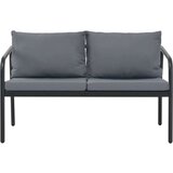  Vrtni kavč dvosed z blazinami siv aluminij | Shoptok.si