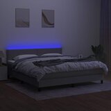  box spring s madracem LED svjetlosivi 180x200 cm tkanina | shoptok.hr