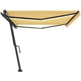  Ročno zložljiva tenda z LED lučkami 500x350 cm rumena in bela, (21089209) | Shoptok.si