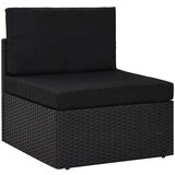 Poli Vrtna sedežna garnitura 7-delna poli ratan črna | Shoptok.si