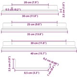  Ležeča polica 3 pcs Bela 40 x 9 x 2,5 cm Jeklo, (5000201433) | Shoptok.si