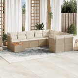  10-dijelni set vrtnih sofa s jastucima bež od poliratana | shoptok.hr